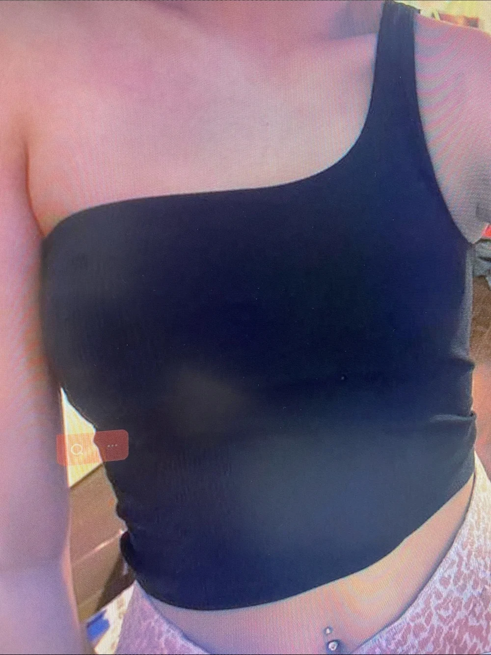 lululemon athletica Asymmetric One-Shoulder Black Crop Top